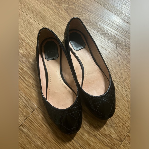 Christian Dior Black Cannage Quilted Ballet Flats - Picture 1 of 4